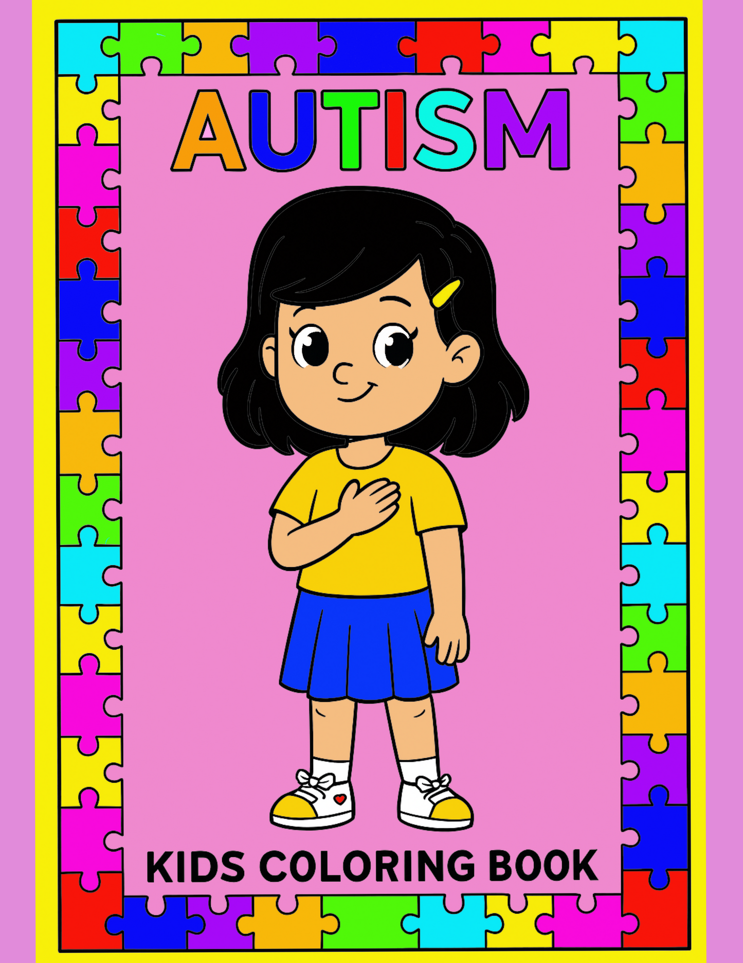Autism: Kids Coloring Book: Puzzle Pieces of Power: Uplifting Pages for Autistic Children
